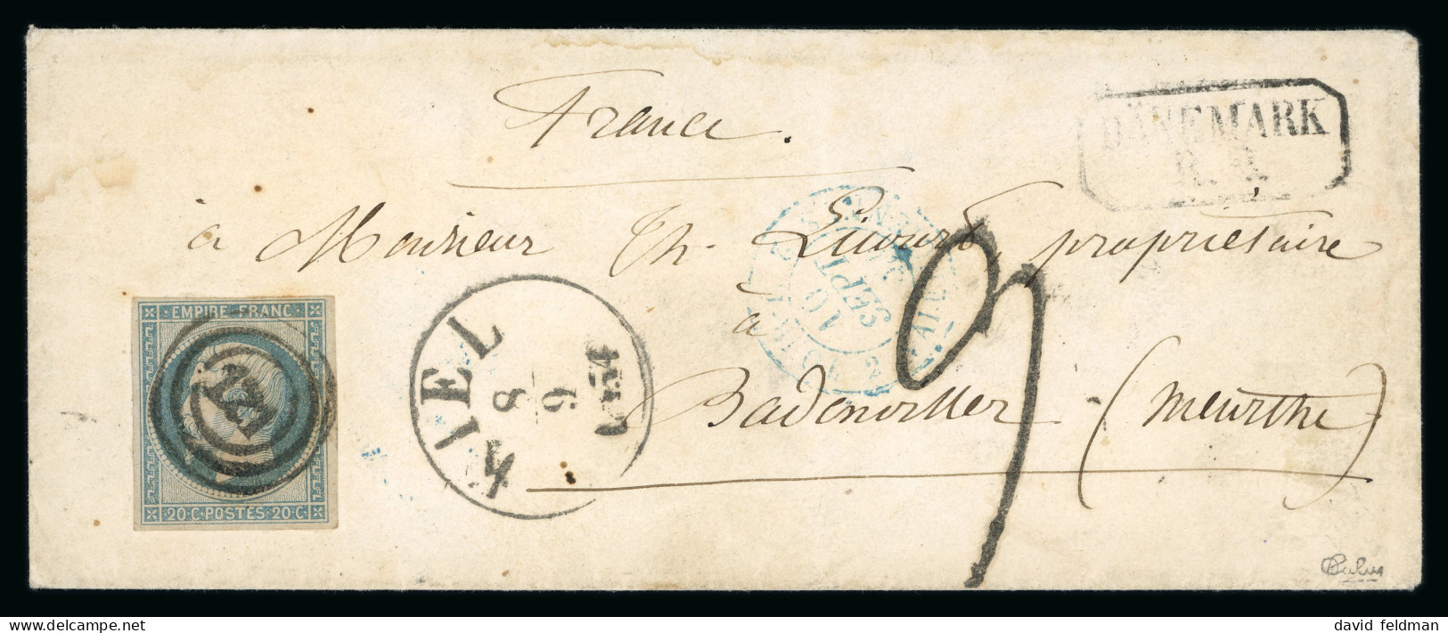 1854, Lettre Postée Durant La Guerre De Crimée à Destination - 1853-1860 Napoleon III