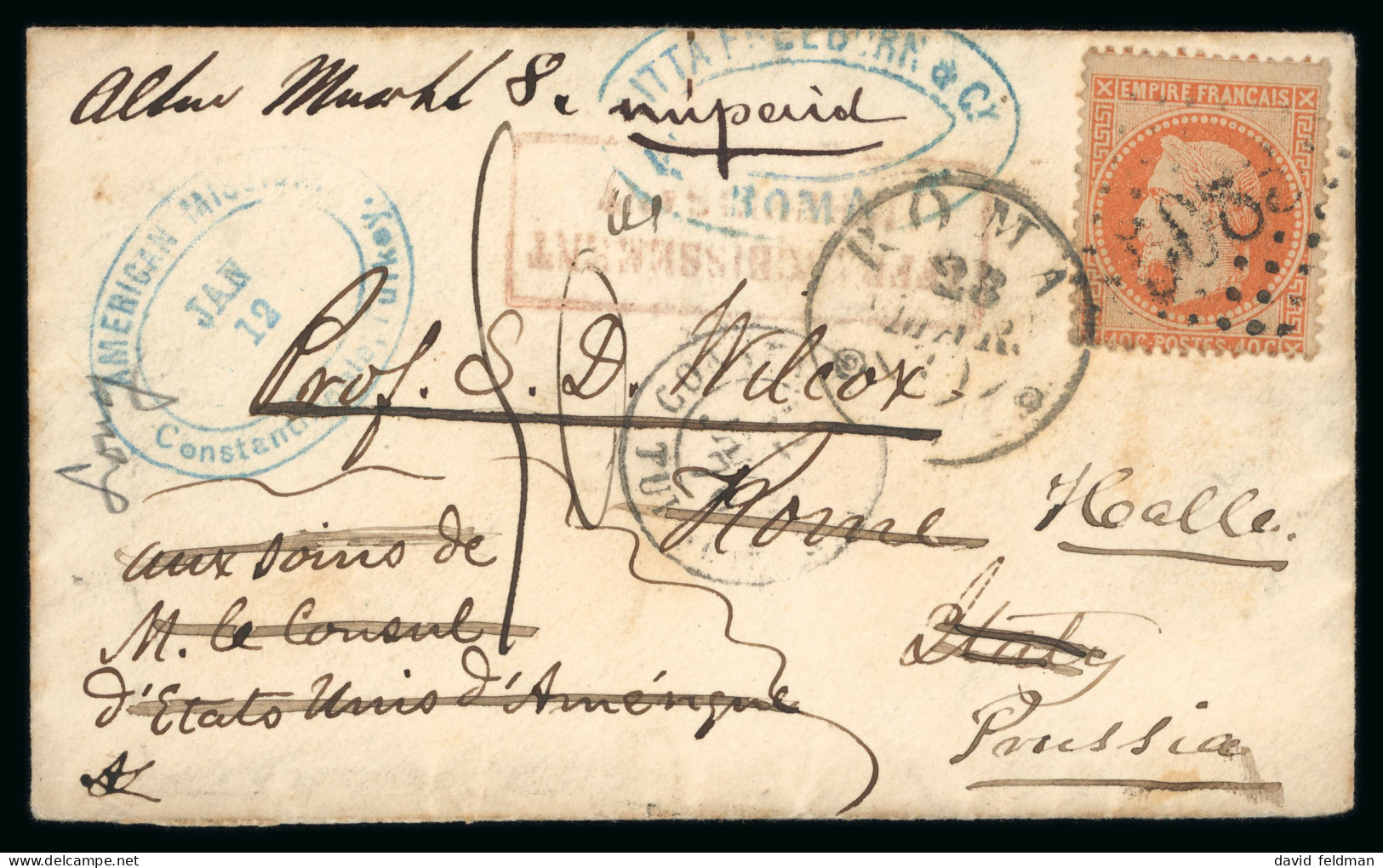 1870, Lettre Envoyée Depuis La Mission Américaine - 1863-1870 Napoleon III Gelauwerd