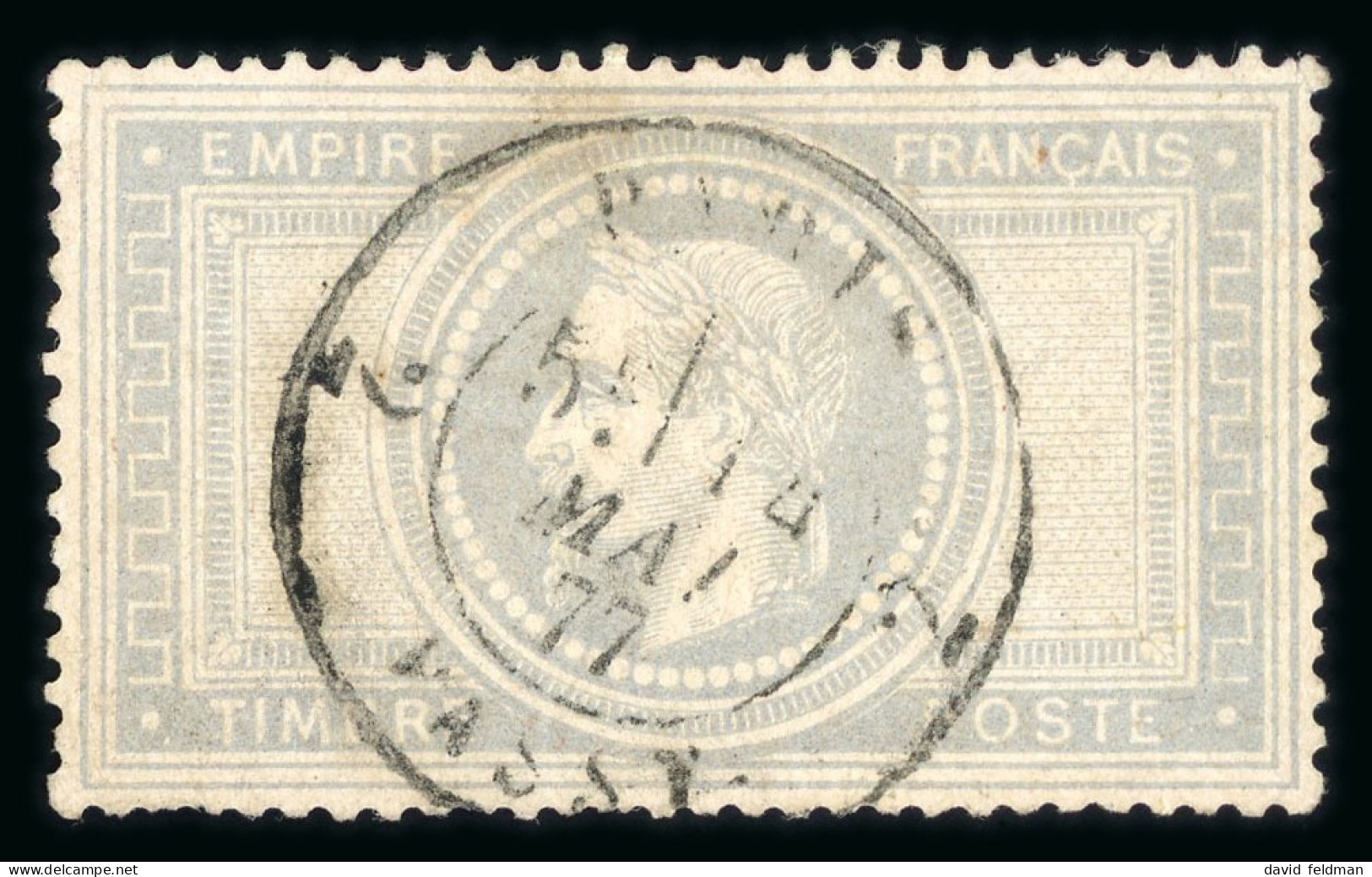 1869, Empire Lauré 5 Francs Violet Gris, Variété Sans - 1863-1870 Napoleon III With Laurels