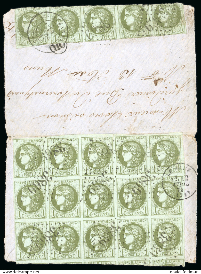 1871, Lettre à Destination Du Mans (Sarthe), Affranchissement - 1870 Bordeaux Printing