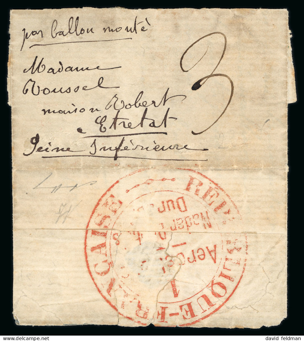 1870, Petite Lettre En Pli Confié à Destination D'Étretat - Krieg 1870