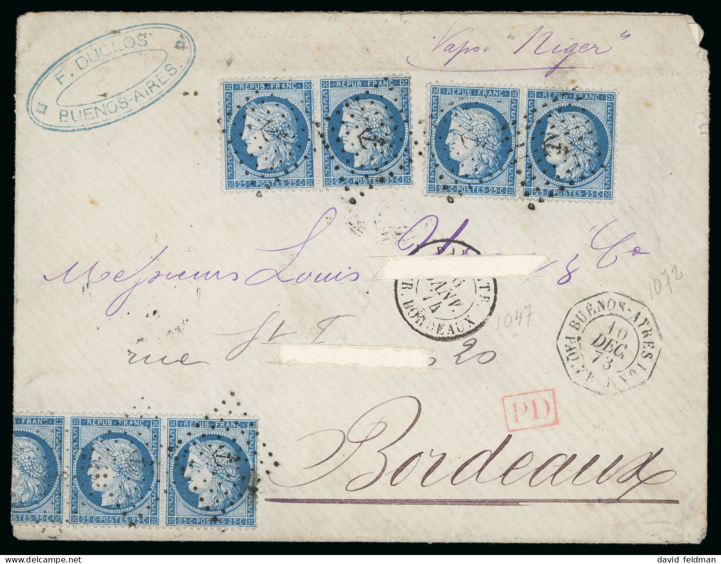 1873, Lettre Commerciale De Buenos Aires (Argentine), - 1871-1875 Ceres