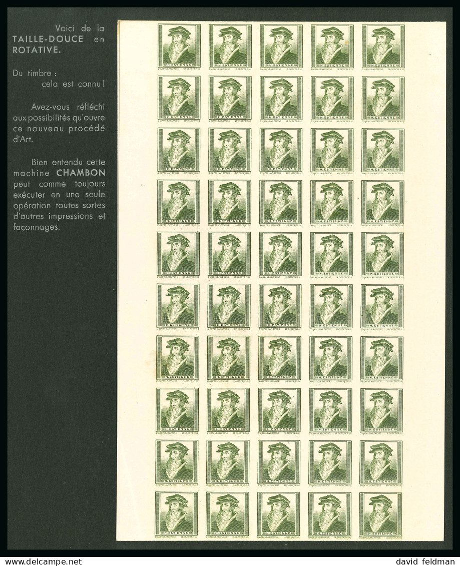 1934, Vignettes Expérimentales, Type H. Estiennne, - Proofs, Unissued, Experimental Vignettes