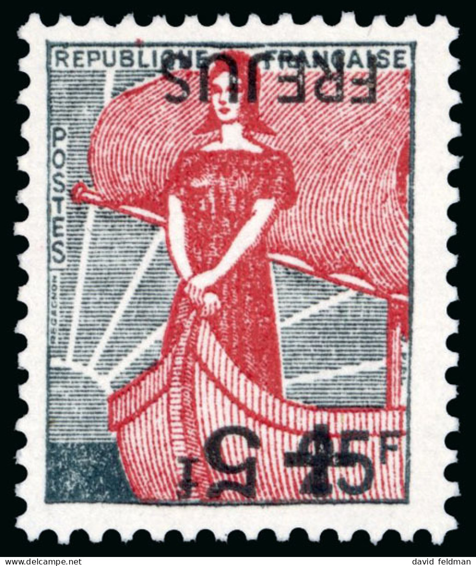 1959, Marianne à La Nef Y&T N°1229b **, Variété Surcharge - 1959-1960 Marianne à La Nef