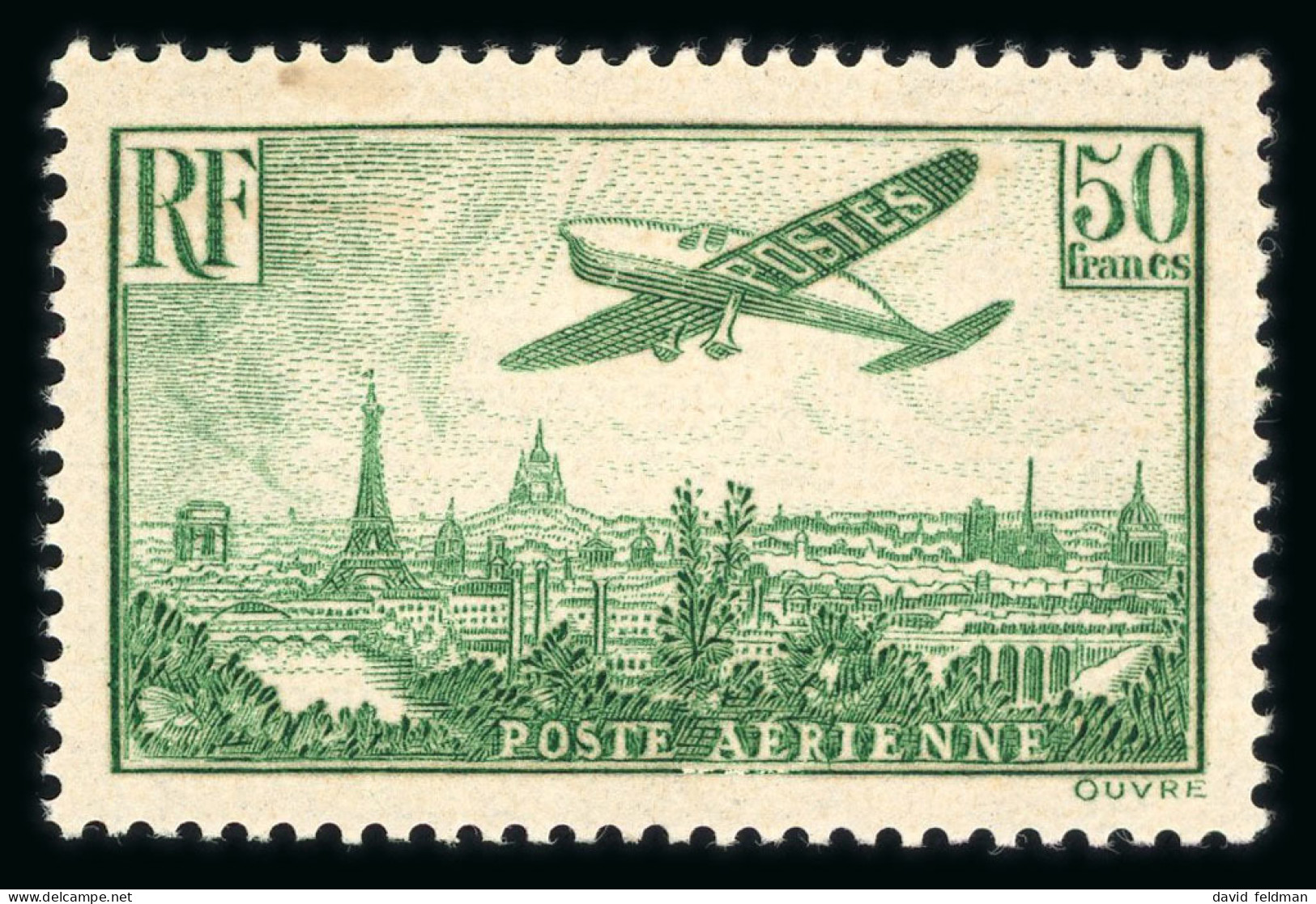 1936, Avion Survolant Paris 50 Francs Vert Y&T PA 14 - 1927-1959 Neufs