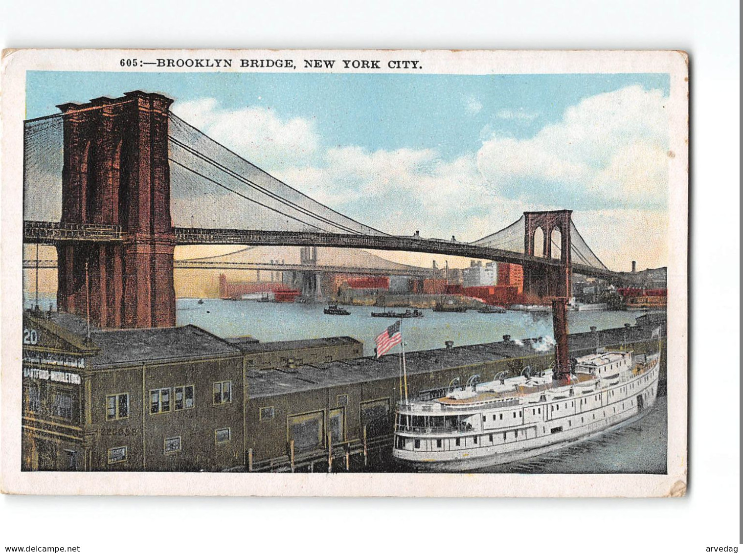 X1265 BROOKLYN BRIDGE NEW YORK CITY - BROOKLYN POSTMARK - Brooklyn