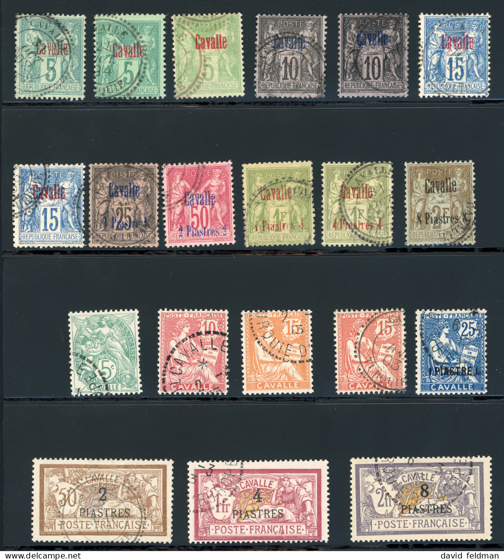 1893-1911, Cavalle, Timbres Types O Plus 3 Surcharges - Autres & Non Classés