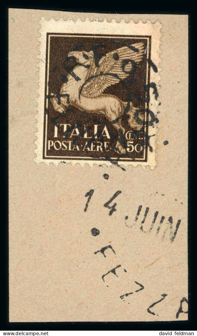 1943, Y&T PA 3 O, Sur Fragment, Cote Y&T 1'750€, Signé - Sonstige & Ohne Zuordnung