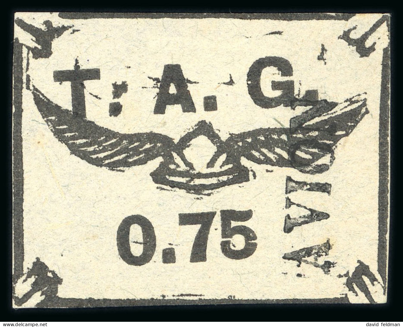 1921, T.A.G., Casque Ailé, Y&T N°4 O, Oblitération - Other & Unclassified