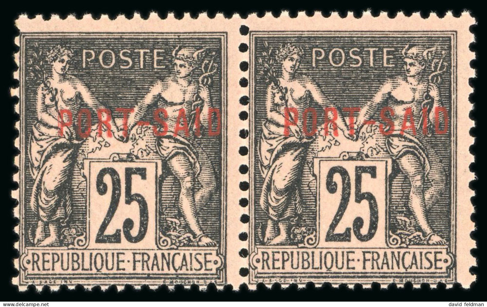 1899, Type Sage 25 Centimes Noir Sur Rose Surchargé, - Nuevos