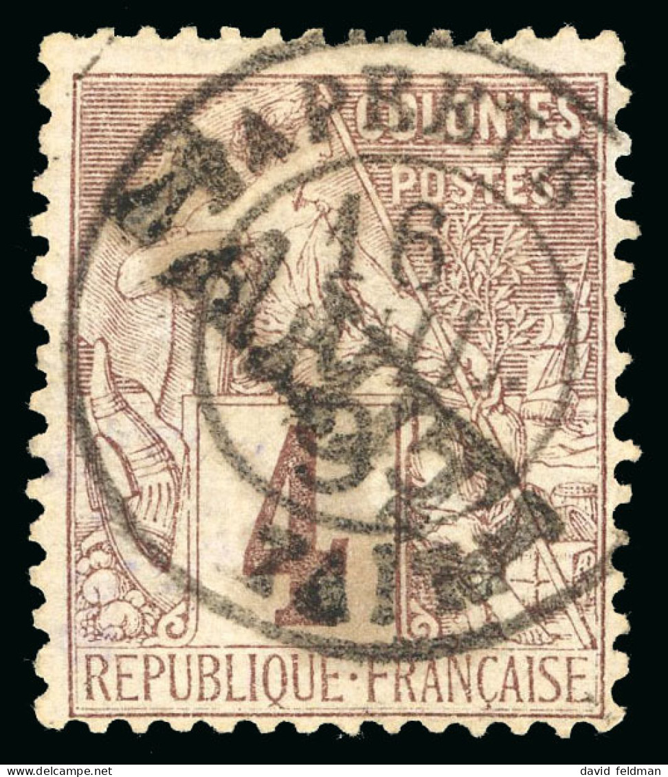 1893, Alphée Dubois, Y&T N°9a O 4 Centimes Lilas-brun - Other & Unclassified