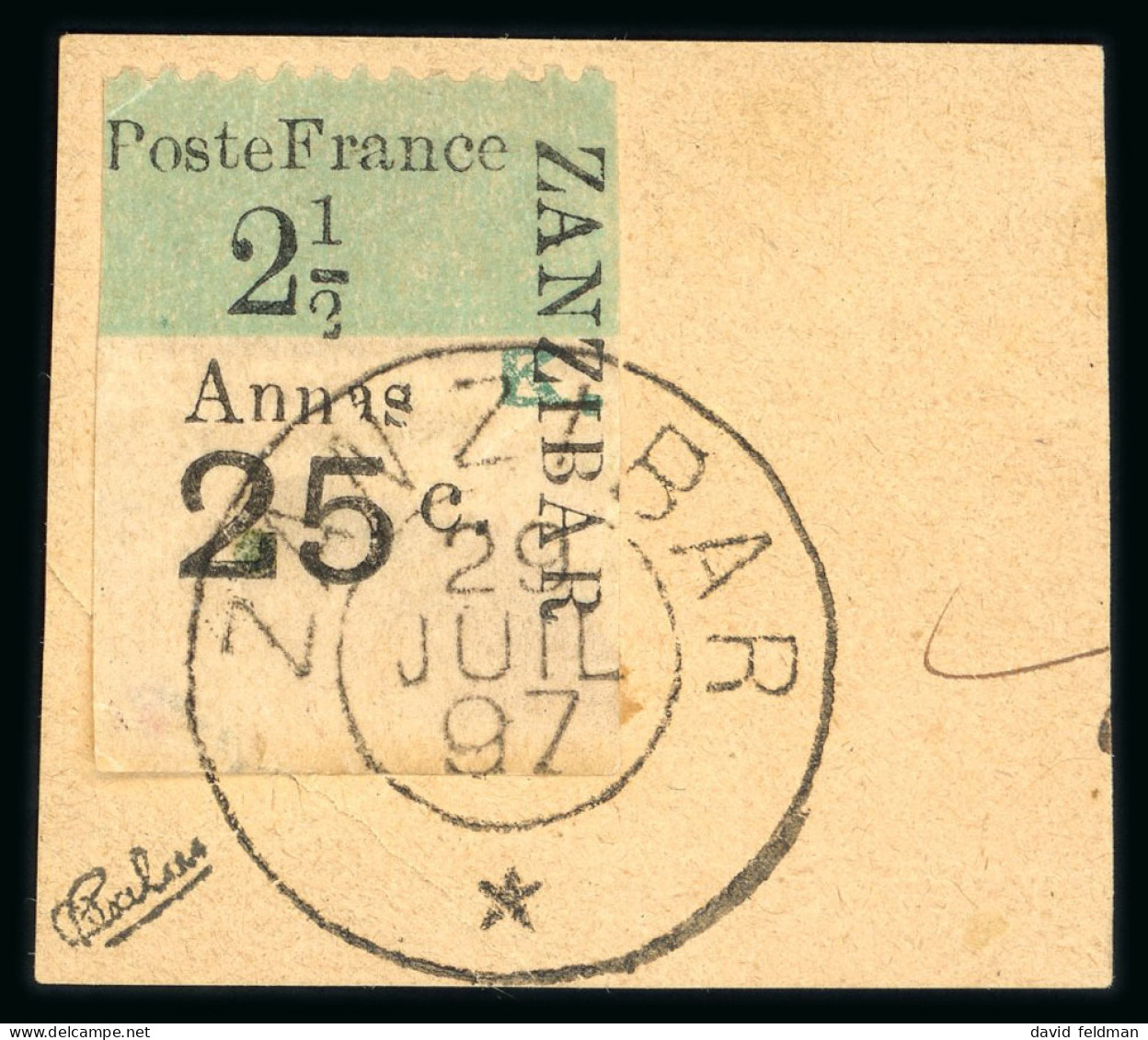 1897, Y&T N°37A (surcharge II) O, Sur Fragment, Belle - Autres & Non Classés