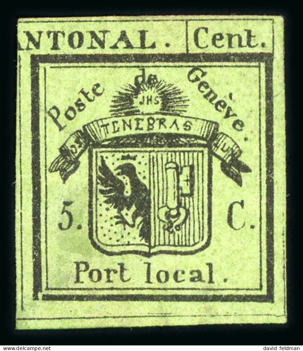 Schweiz 1843, Kantonalpost Genf, 5c Rechte Hälfte Der - 1843-1852 Kantonalmarken Und Bundesmarken