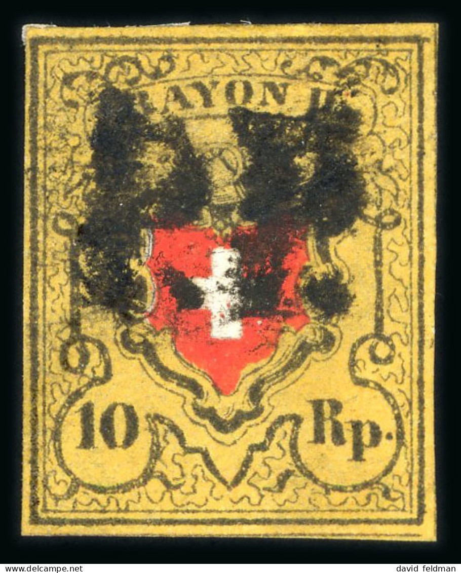 1850, 10 Rp Rayon II, Ohne Kreuzeinfassung In Der Seltenen Farbnuance Mittel Tabakbraun - 1843-1852 Correos Federales Y Cantonales