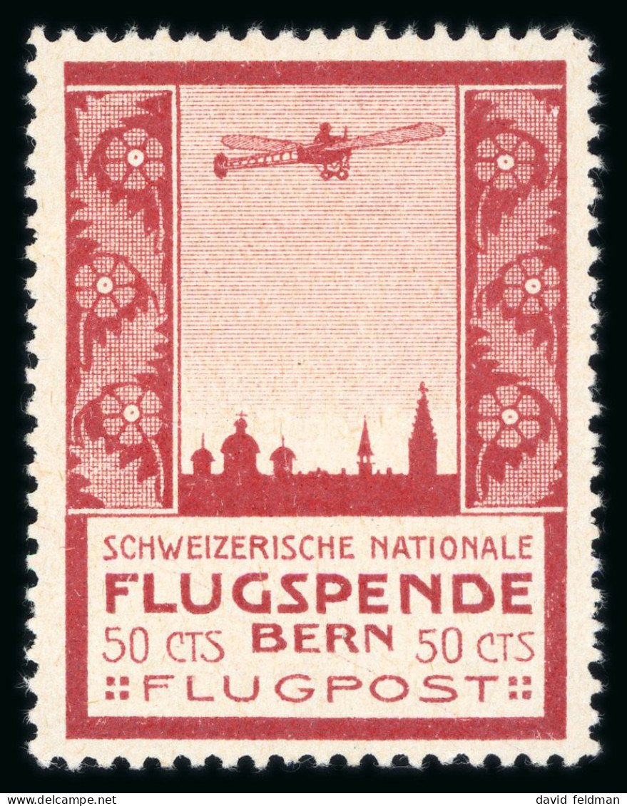 Schweiz, Flugpostmarken, Vorläufer 1913, 50 Rp Bern - Ungebraucht