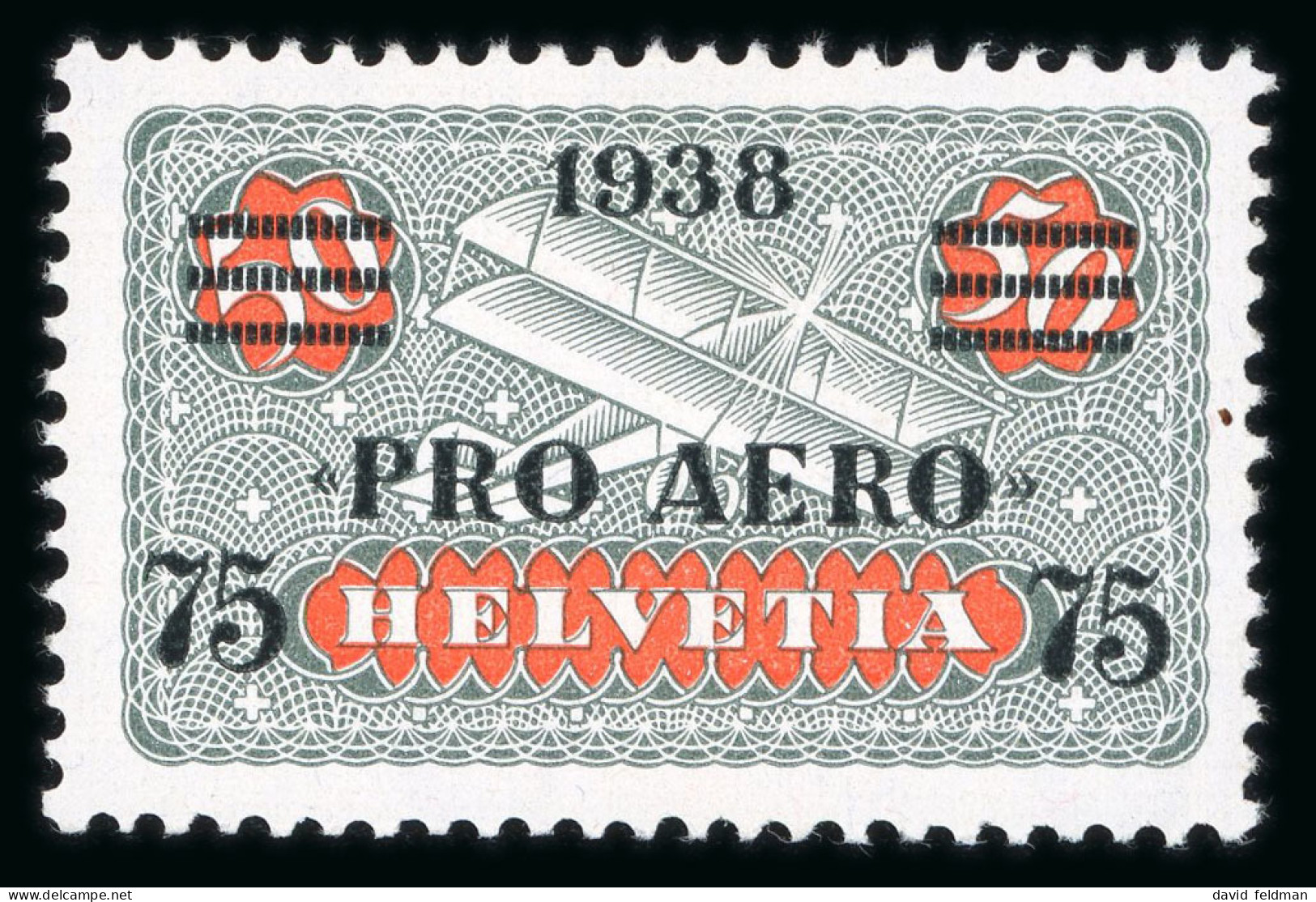 Flugpostmarken, 1938, 75/50 Rp Mit Pro Aero Aufdruck, - Nuevos
