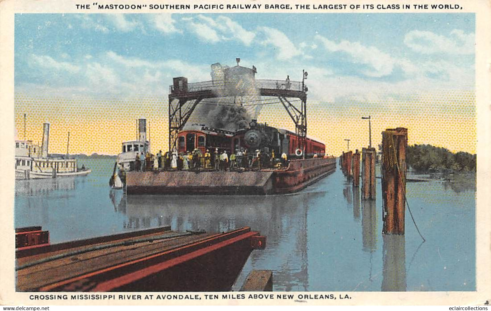 U.S.A  .   Louisiana   New Orléans    Crossing Mississipi Rivert At Avondale  Railway Barge    (voir Scan) - New Orleans