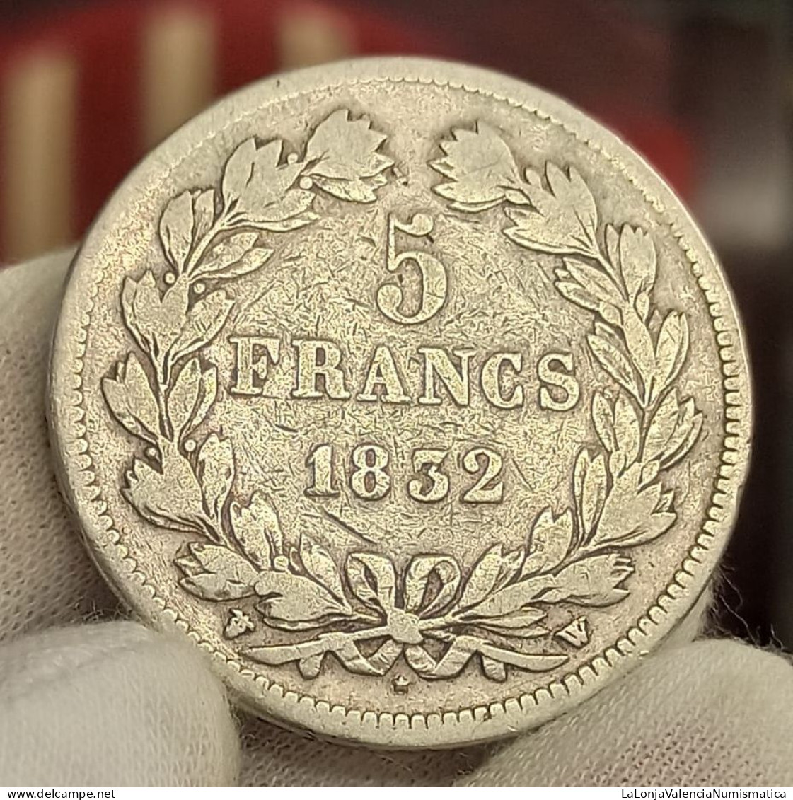 Francia France Louis-Philippe I - 5 Francos 1832 W Km 749.13 Lille Plata - 5 Francs