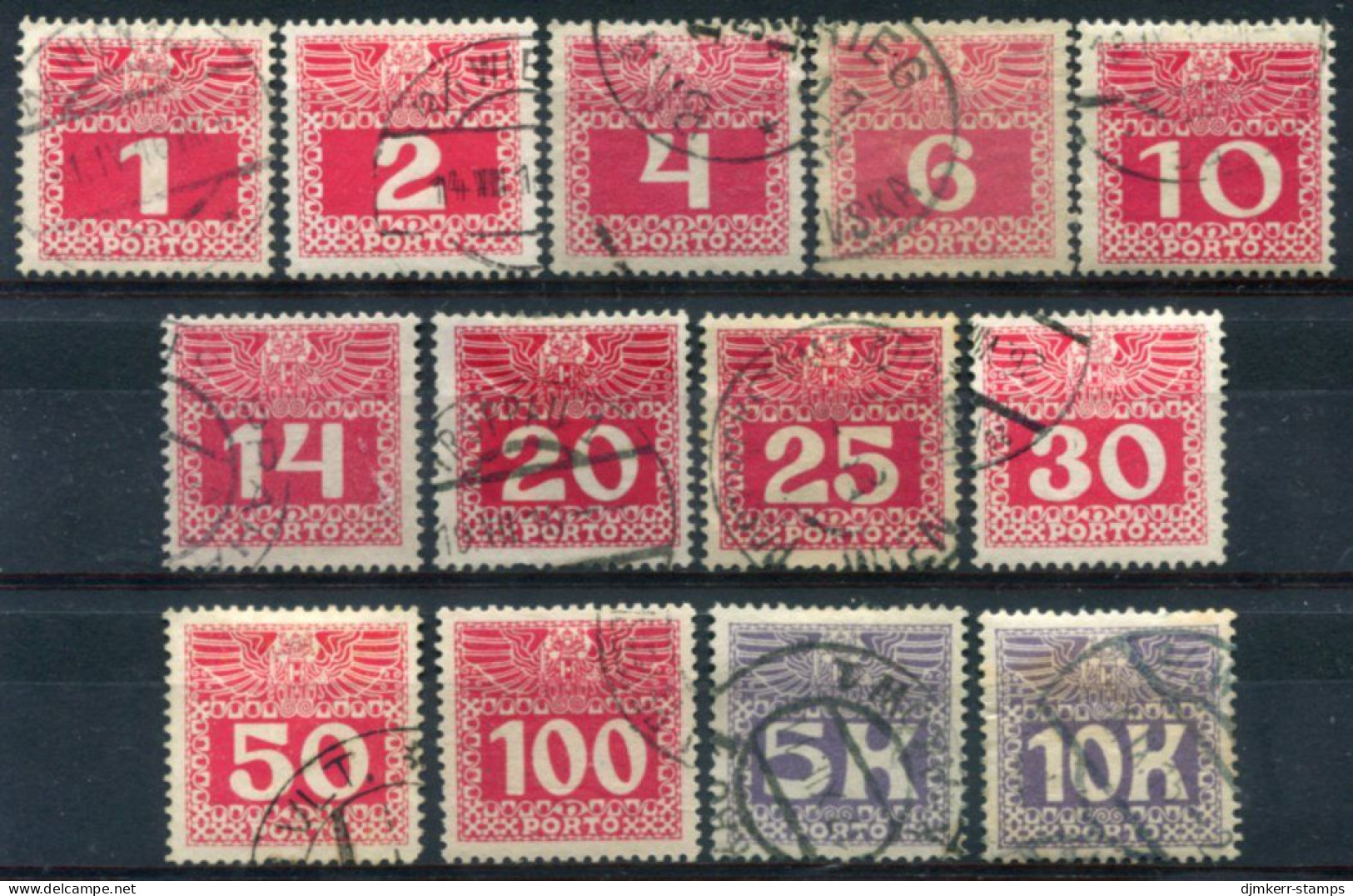 AUSTRIA 1908-13 Postage Due  Used  Michel 34-46 - Portomarken