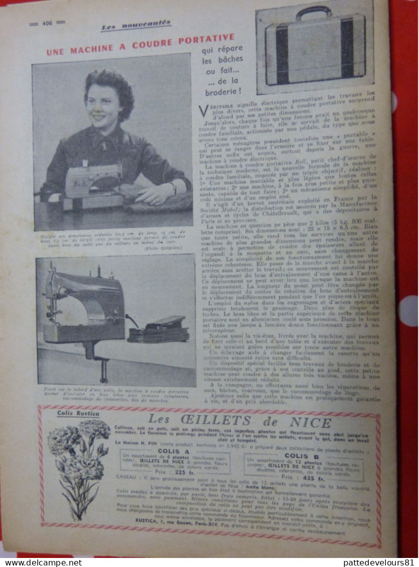 RUSTICA 1955 Gloxinia Construction Balançoire Oeillet De Nice Machine à Coudre Portable BELL  Pêche Tanche - Fischen + Jagen