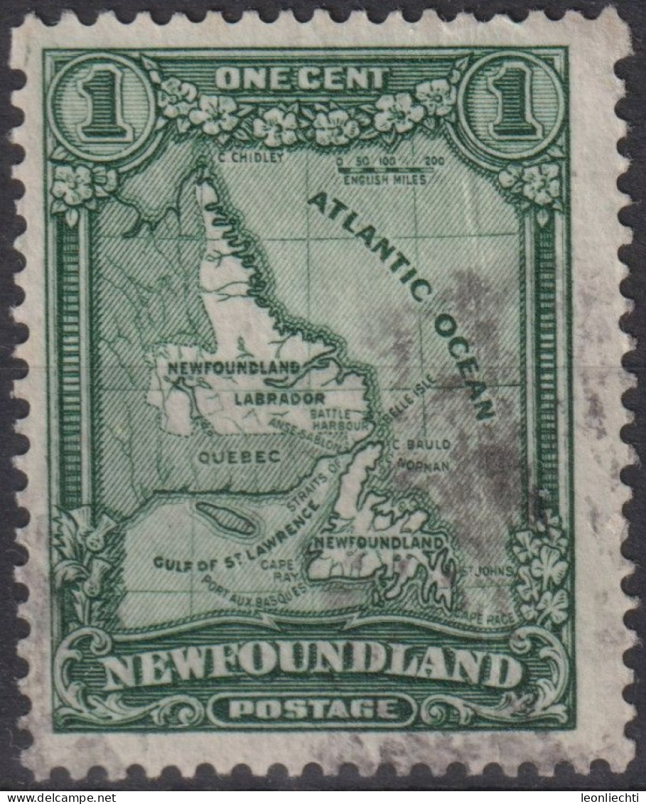 1928 Neufundland , ° Mi:NW 129, Sn:NW 145, Yt:NW 131, Map Of Newfoundland And Labrador - 1908-1947