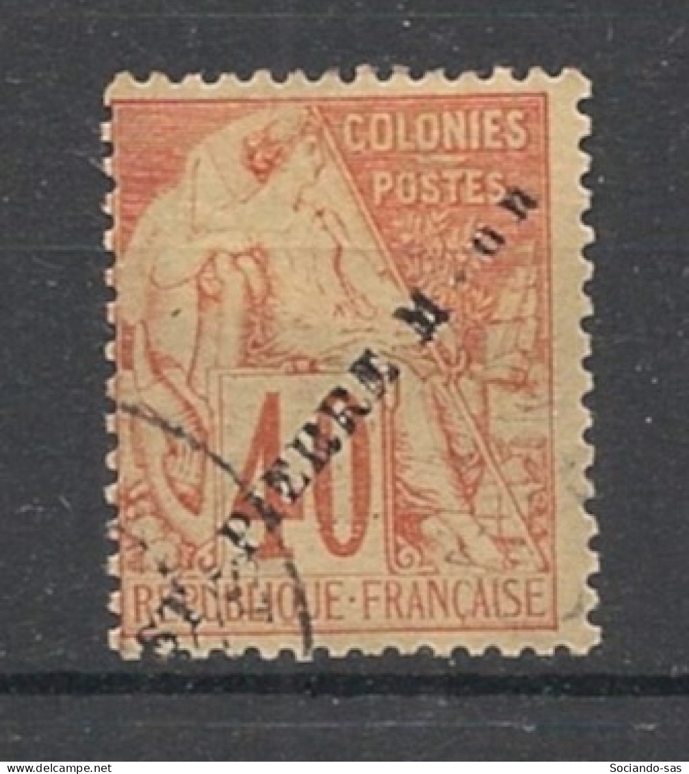 SPM - 1891 - N°YT. 28g - Type Alphée Dubois 40c Rouge-orange - VARIETE M Et ON Séparés - Oblitéré / Used - Gebruikt