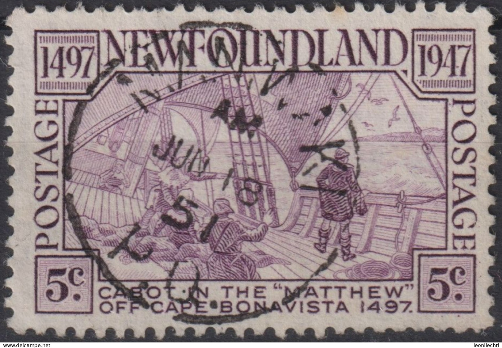 1947 Neufundland , ° Mi:NW 244, Sn:NW 270, Yt:NW 231, 400th Anniversary Of Cabot's Discovery Of Newfoundland - 1908-1947