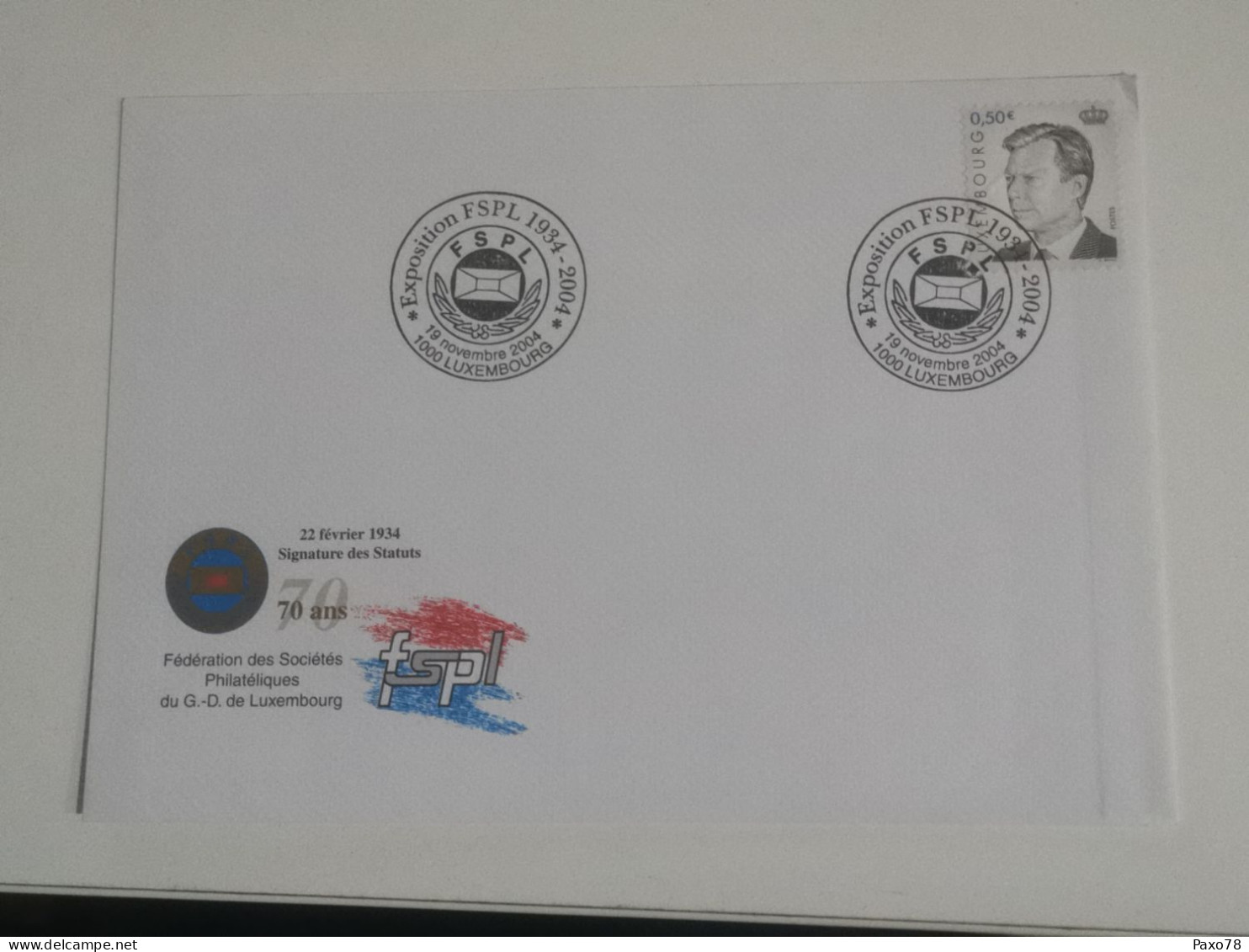 FDC, Luxembourg, 70 Ans FSPL 2004 - FDC