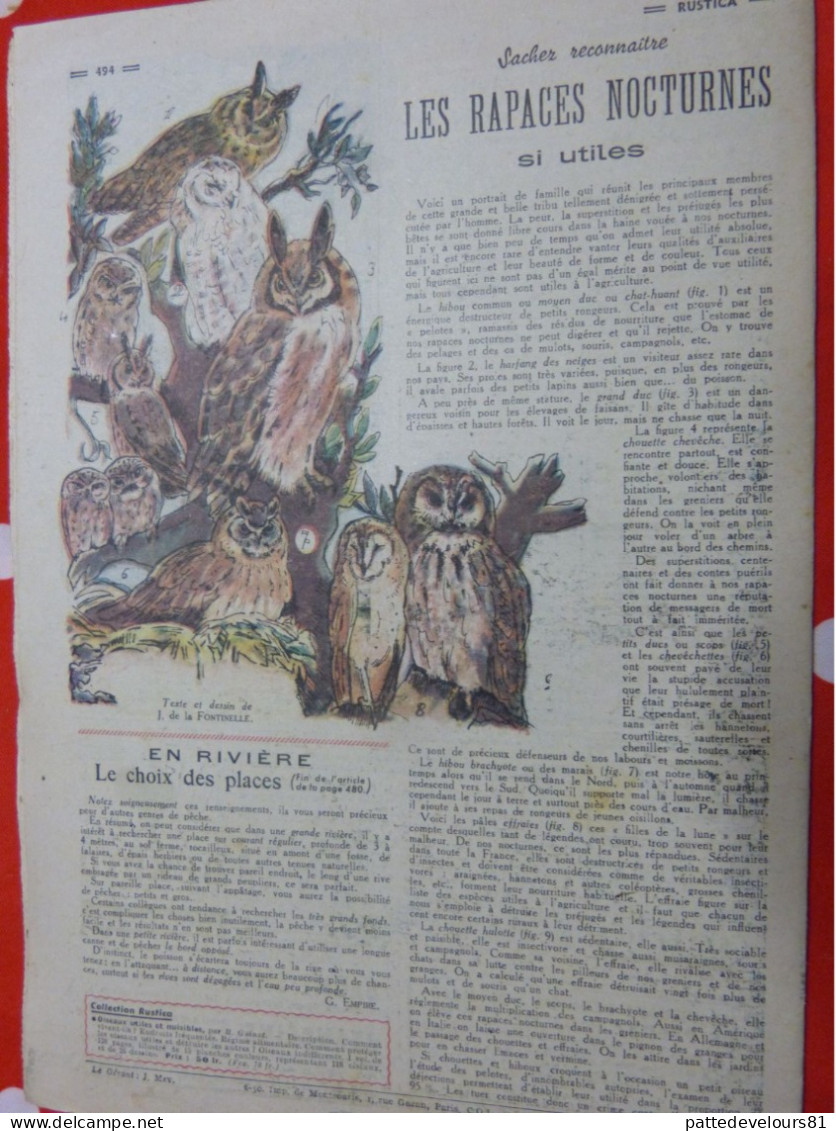 RUSTICA 1950 Tulipe Jacinthe Ferrage Du Pied Du Boeuf Volaille Du Midi Toulouse Gasconne Caussade Rapace Nocturne - Fischen + Jagen