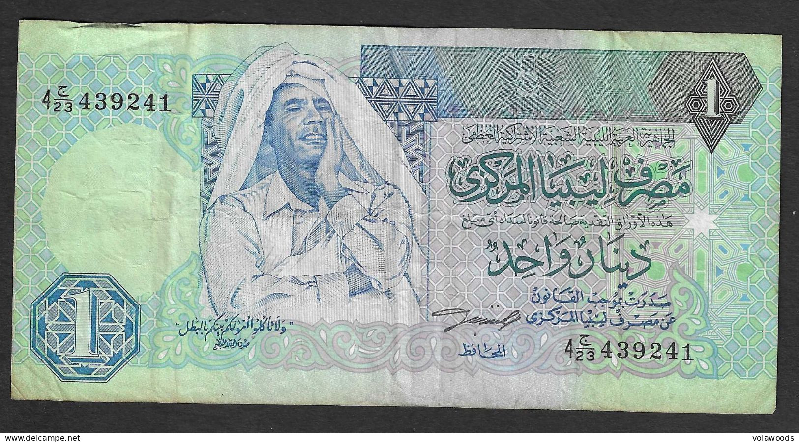 Libia - Banconota Circolata Da 1 Dinaro P-59a - 1991 #19 - Libya