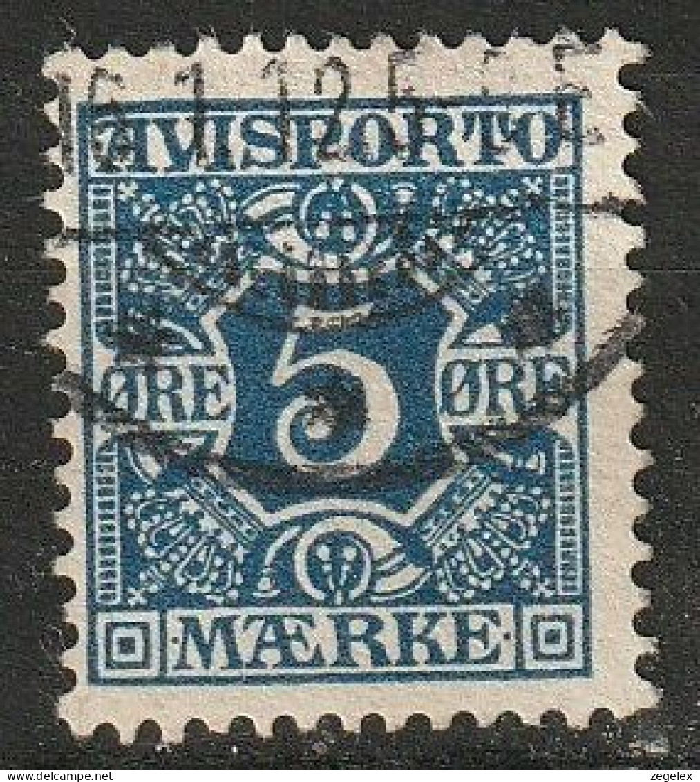 Danmark 1907 Zeitungs Verrechnungsmarken 5 Ore Blau.WZ 1.  MiNr. 2X - Dienstzegels