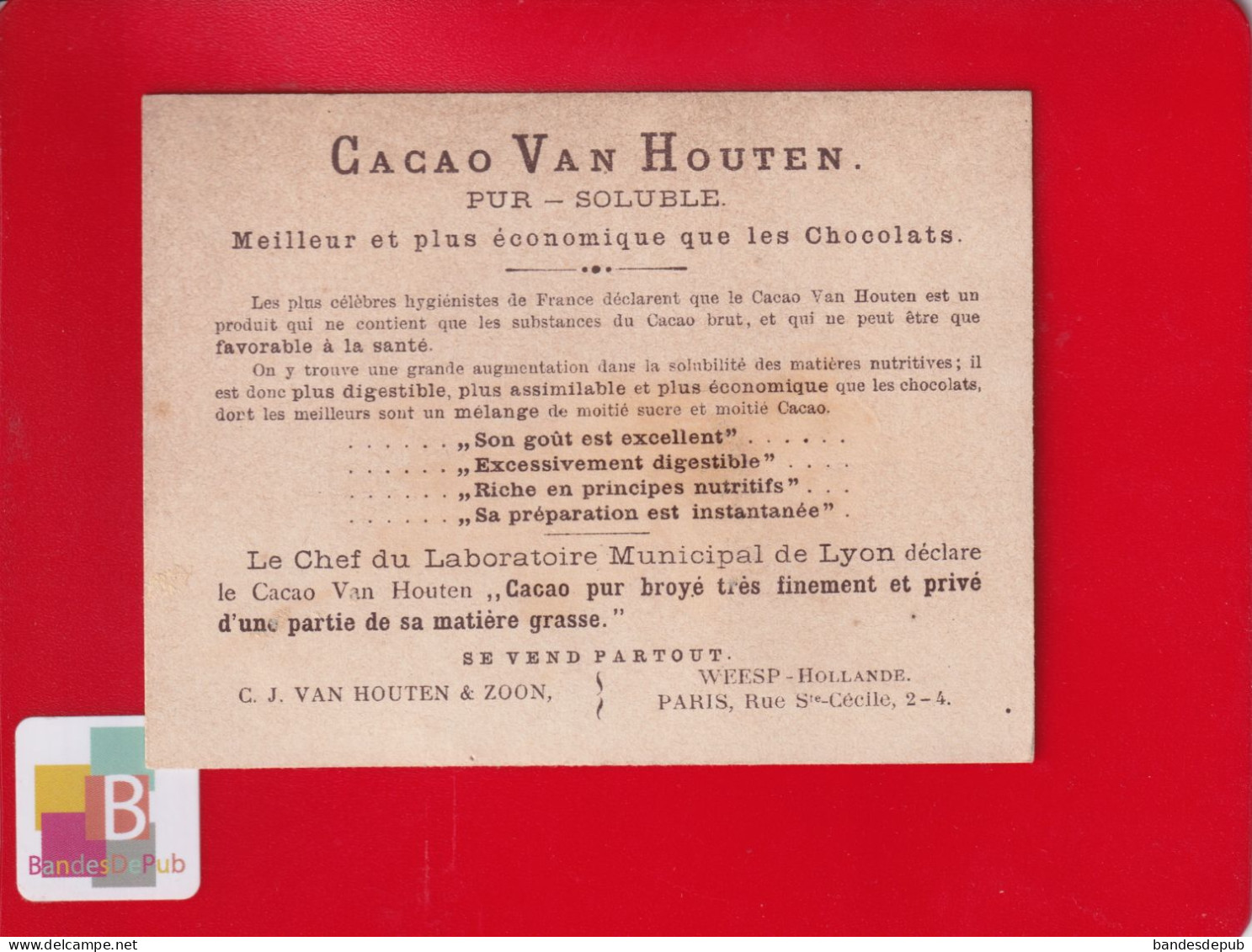 Cacao VAN HOUTEN Chromo Heure Du THE Five O Clock Mondanités - Van Houten