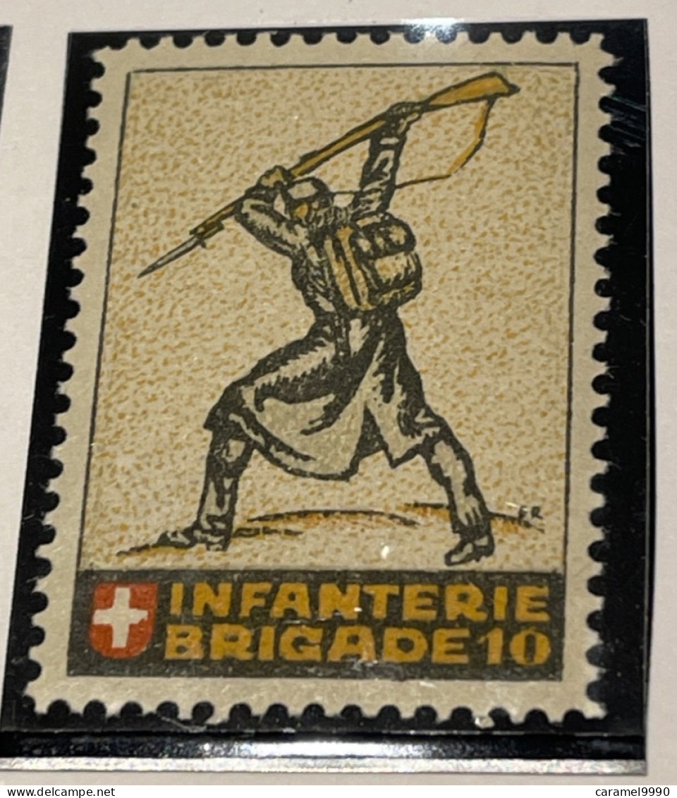 Schweiz Swiss Soldatenmarke INFANTERIE BRIGADE 10 Z 20 - Vignettes