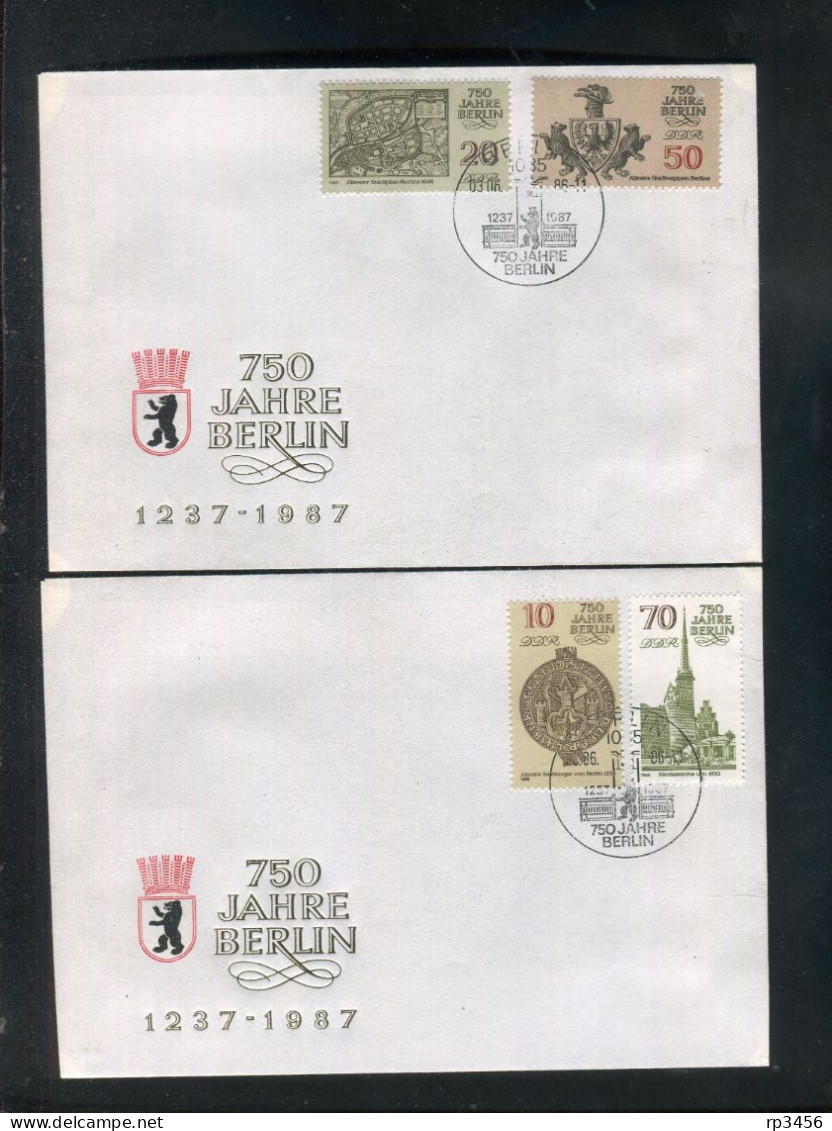 "DDR" 1986, Mi. 3023-3026 "750 Jahre Berlin" Auf 2 FDC (0576) - 1981-1990