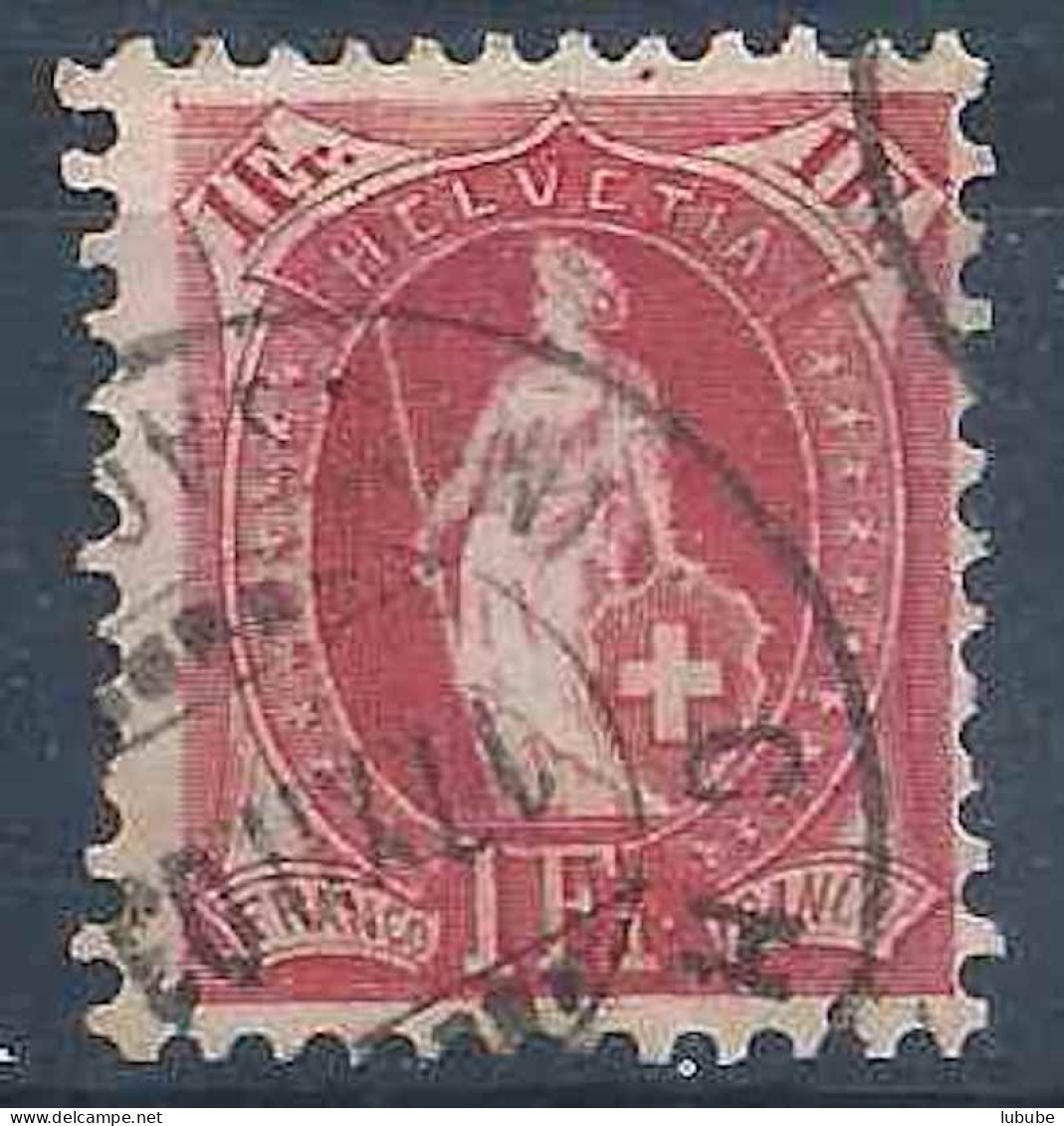 Stehende Helvetia 75D, 1 Fr.karmin  CHIASSO  (Abart)      1903 - Oblitérés