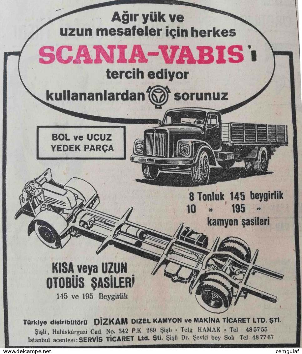 SCANIA-VABIS TRUCKS ADVERTISING/ SHORT AND LONG BUS CHASSIS - Camiones