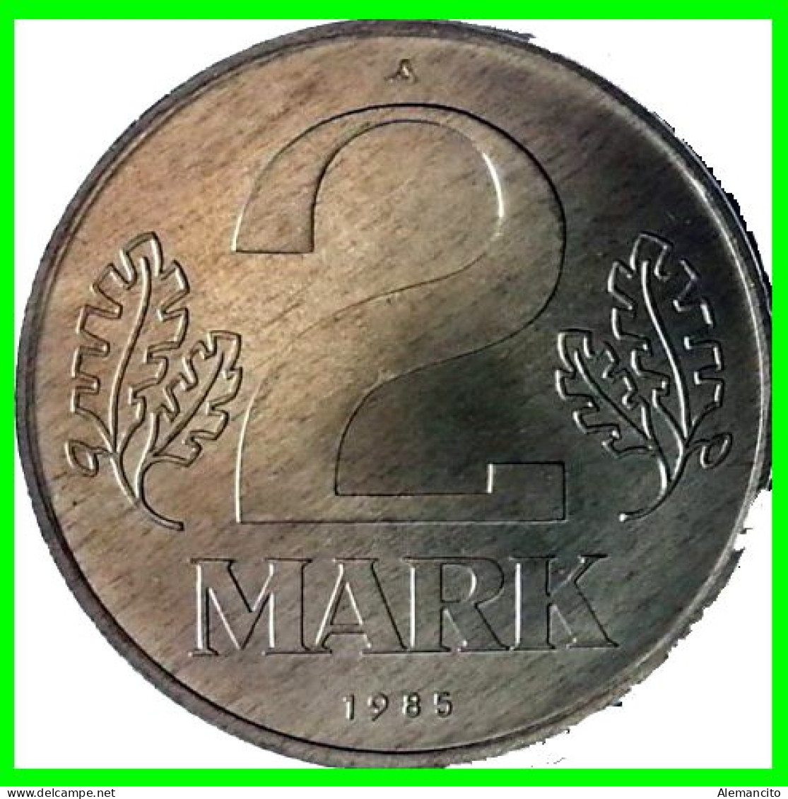 ( GERMANY DDR ) REPUBLICA DEMOCRATICA DE ALEMANIA (DDR) MONEDA DE 2-DM AÑO 1985  MONEDA ALUMINIO - 27 mm.EMBLEMA - 2 Marchi