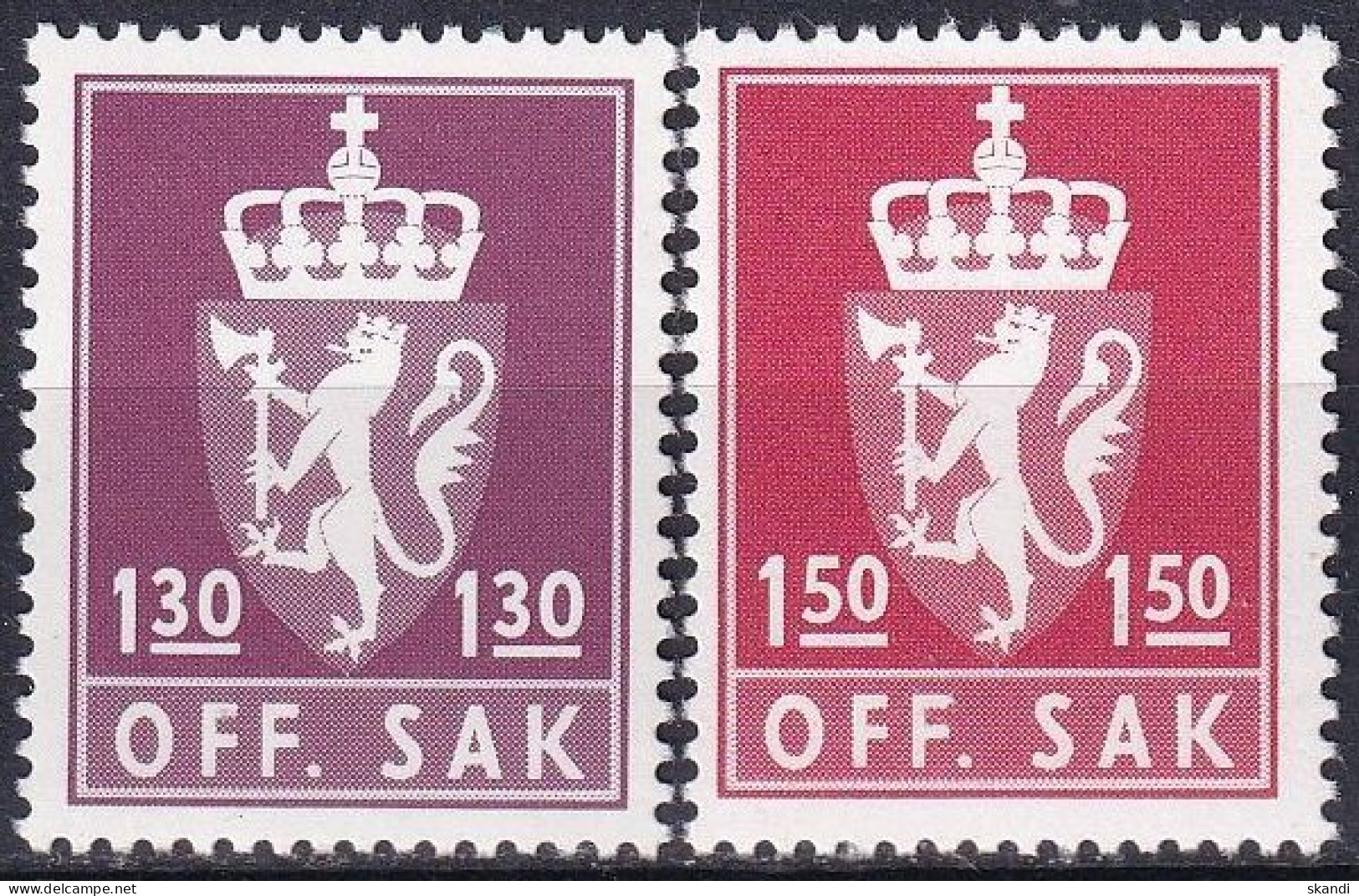NORWEGEN 1981 Mi-Nr. D 109/10 Dienstmarken ** MNH - Dienstmarken