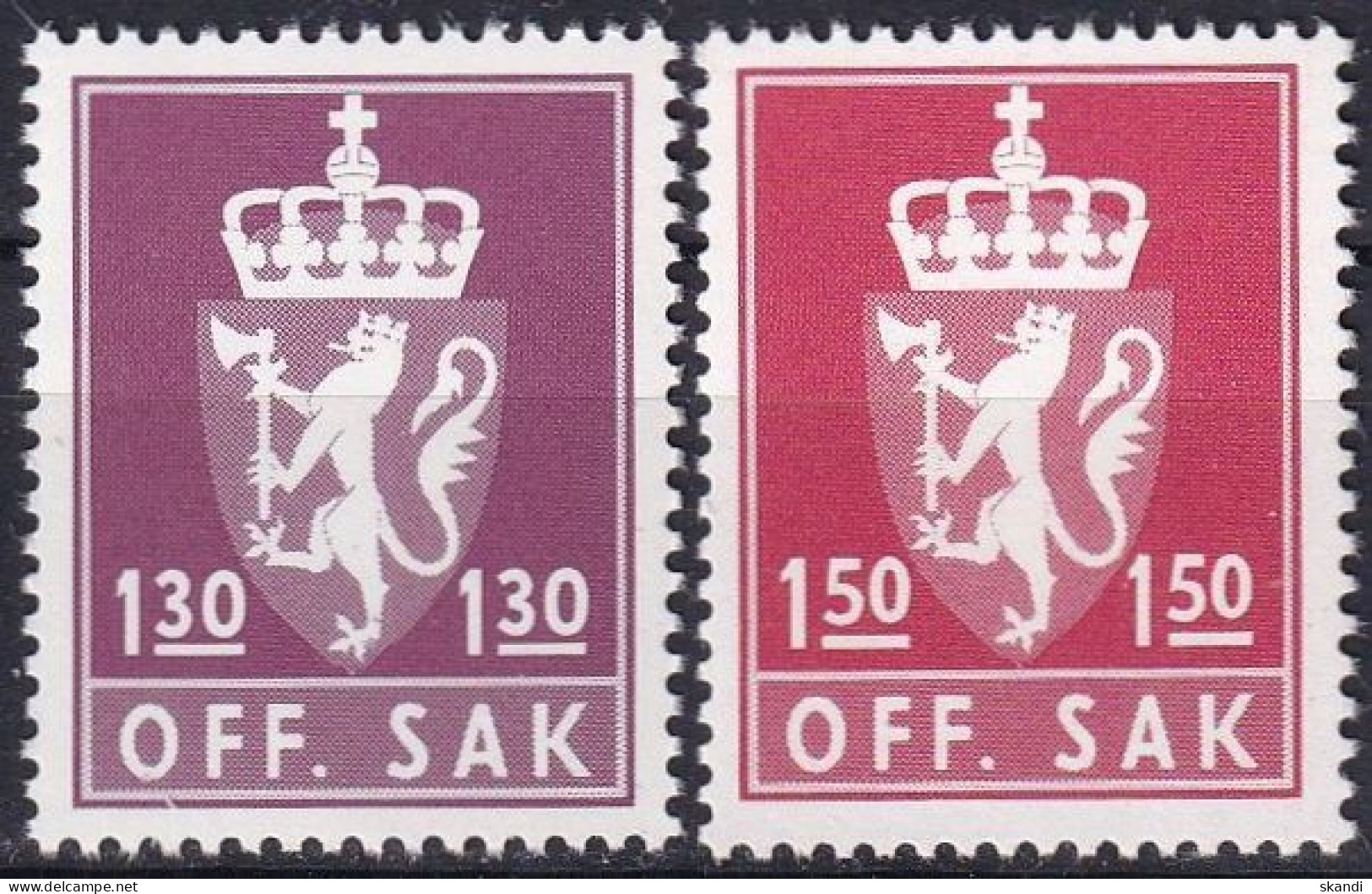 NORWEGEN 1981 Mi-Nr. D 109/10 Dienstmarken ** MNH - Dienstzegels