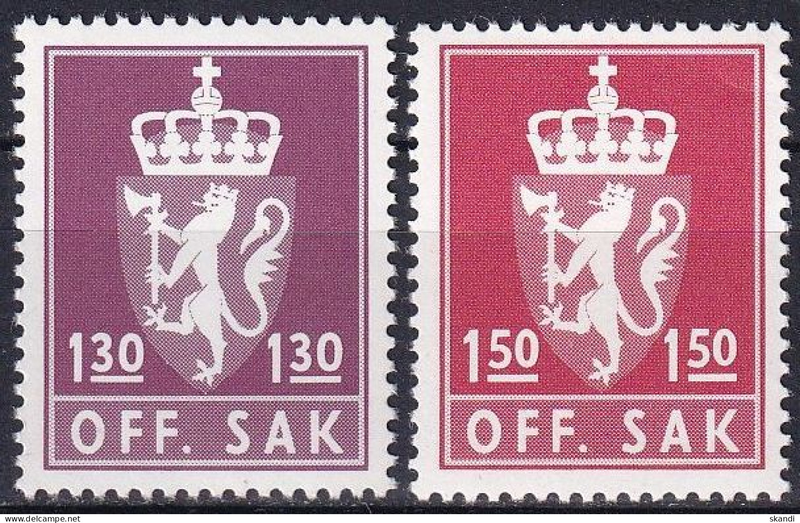 NORWEGEN 1981 Mi-Nr. D 109/10 Dienstmarken ** MNH - Officials