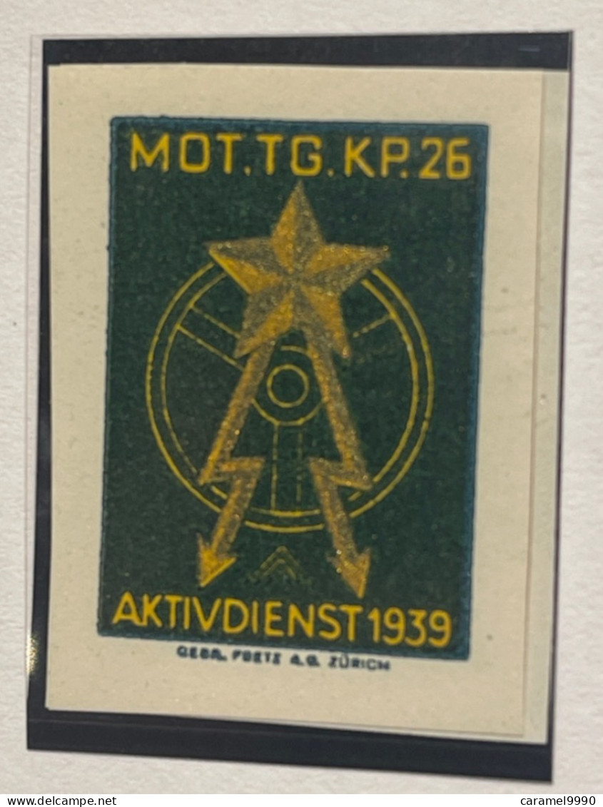 Schweiz Swiss Soldatenmarke  1939 Aktiverdienst Mot. TG. KP. 26 Z 23 - Vignettes