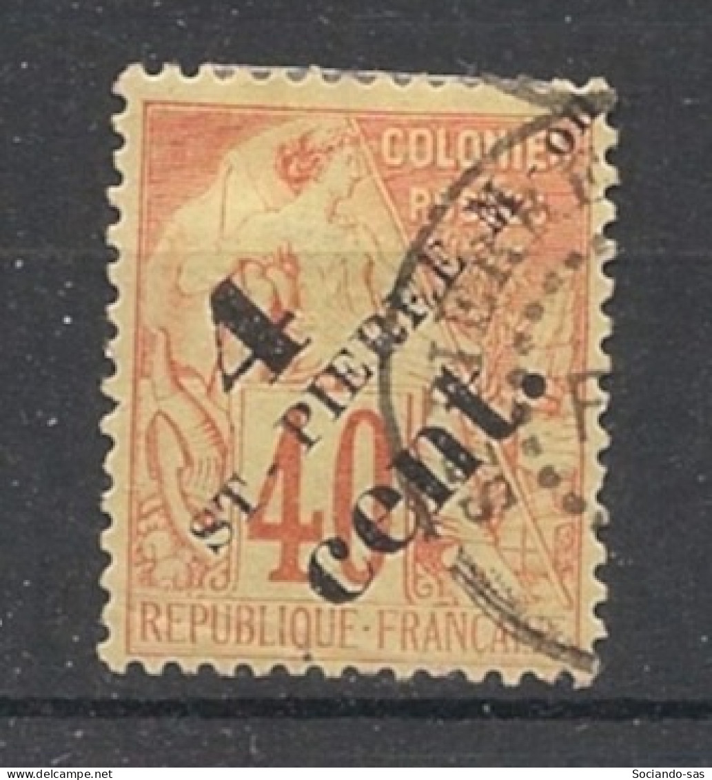 SPM - 1891-92 - N°YT. 44 - Type Alphée Dubois 4c Sur 40c Orange - Oblitéré / Used - Used Stamps