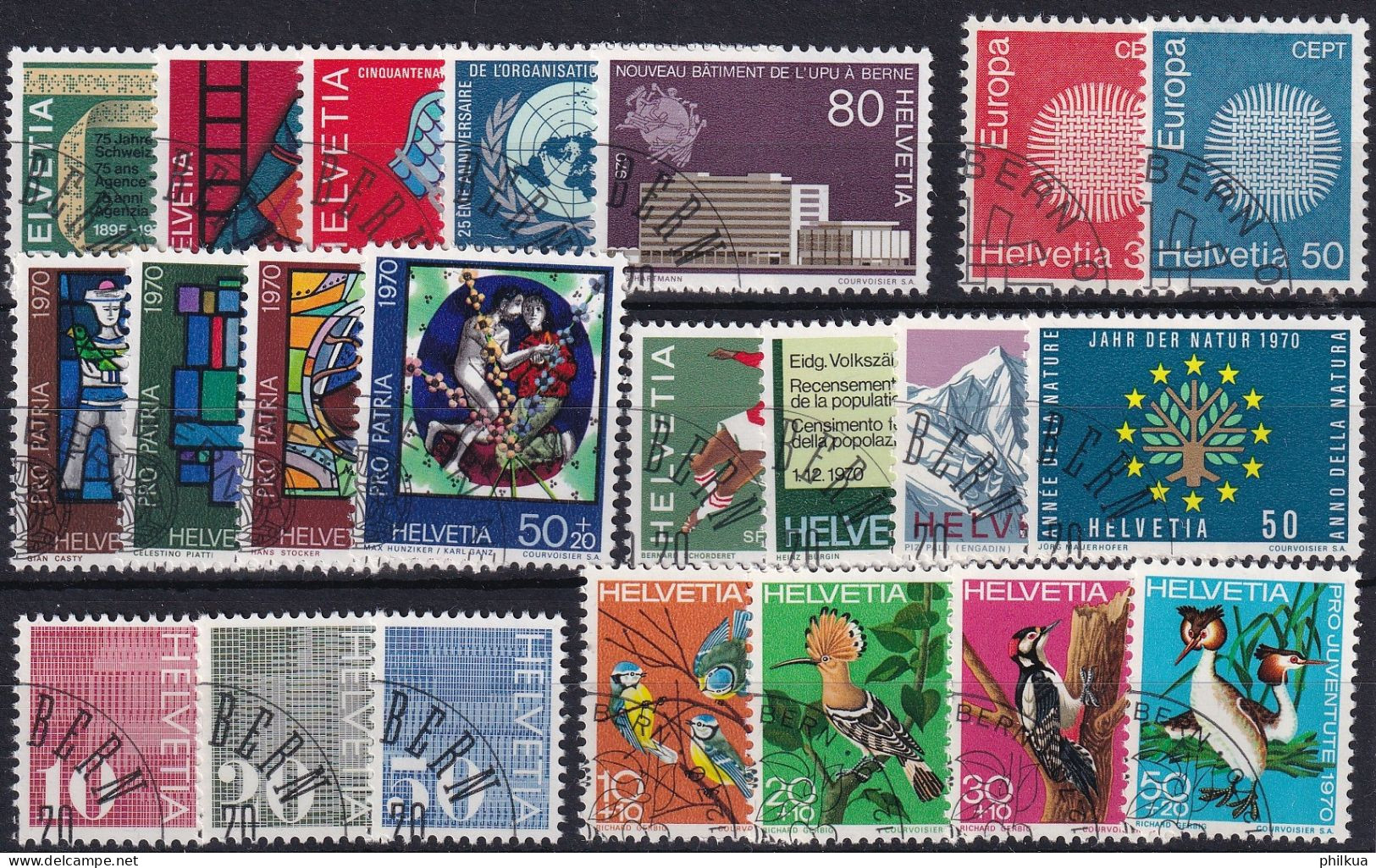 Jahresserie 1970 Schweiz, Michel 918 - 939 Alle Mit Einheitlichem ET-Eckstempel - Lotes/Colecciones