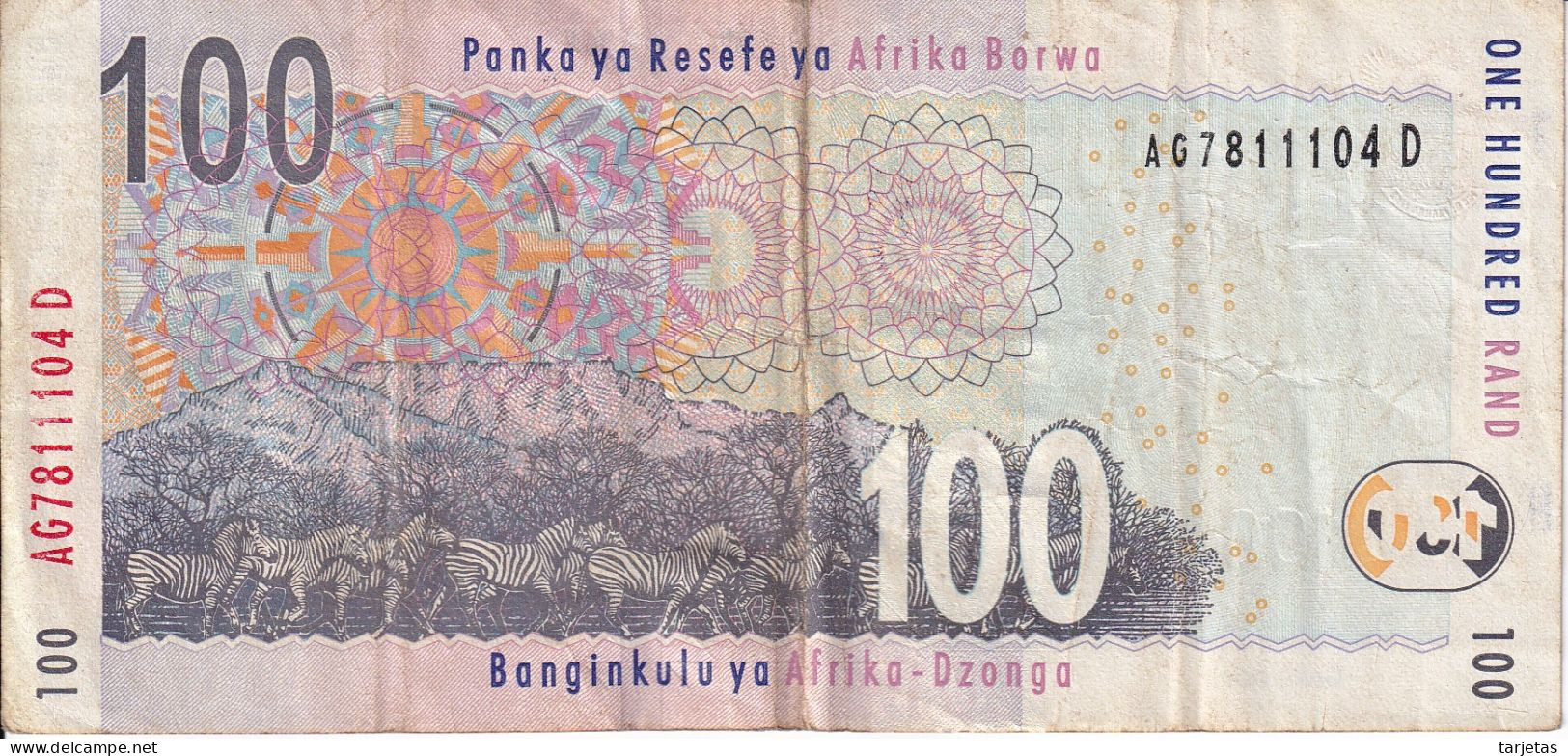 BILLETE DE SURAFRICA DE 100 RAND DEL AÑO 2005 (BANKNOTE)  BUFALO - Suráfrica