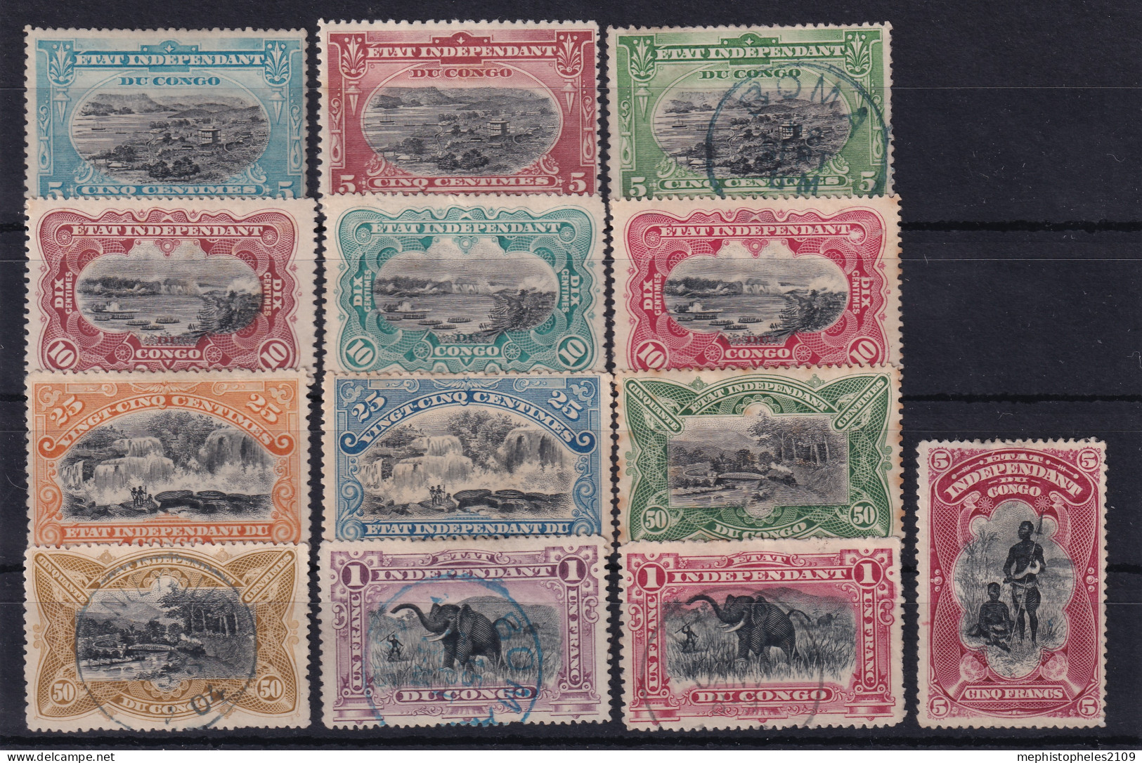 BELGISCH-CONGO 1894-1901 - MLH/canceled - Sc# 14-26 - Complete Set! - Nuevos