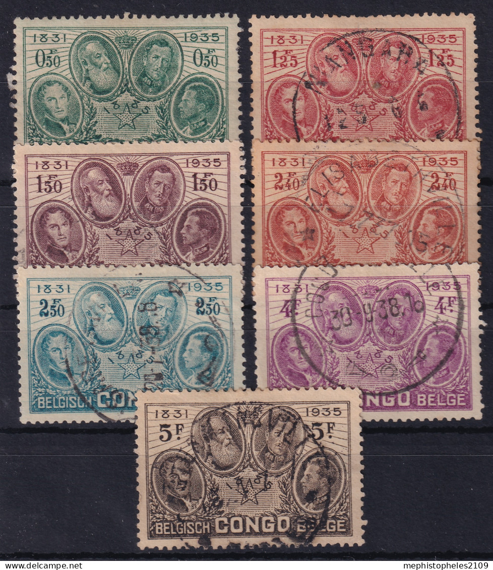 BELGISCH-CONGO 1935 - Canceled - Sc# 159-165 - Complete Set! - Usati