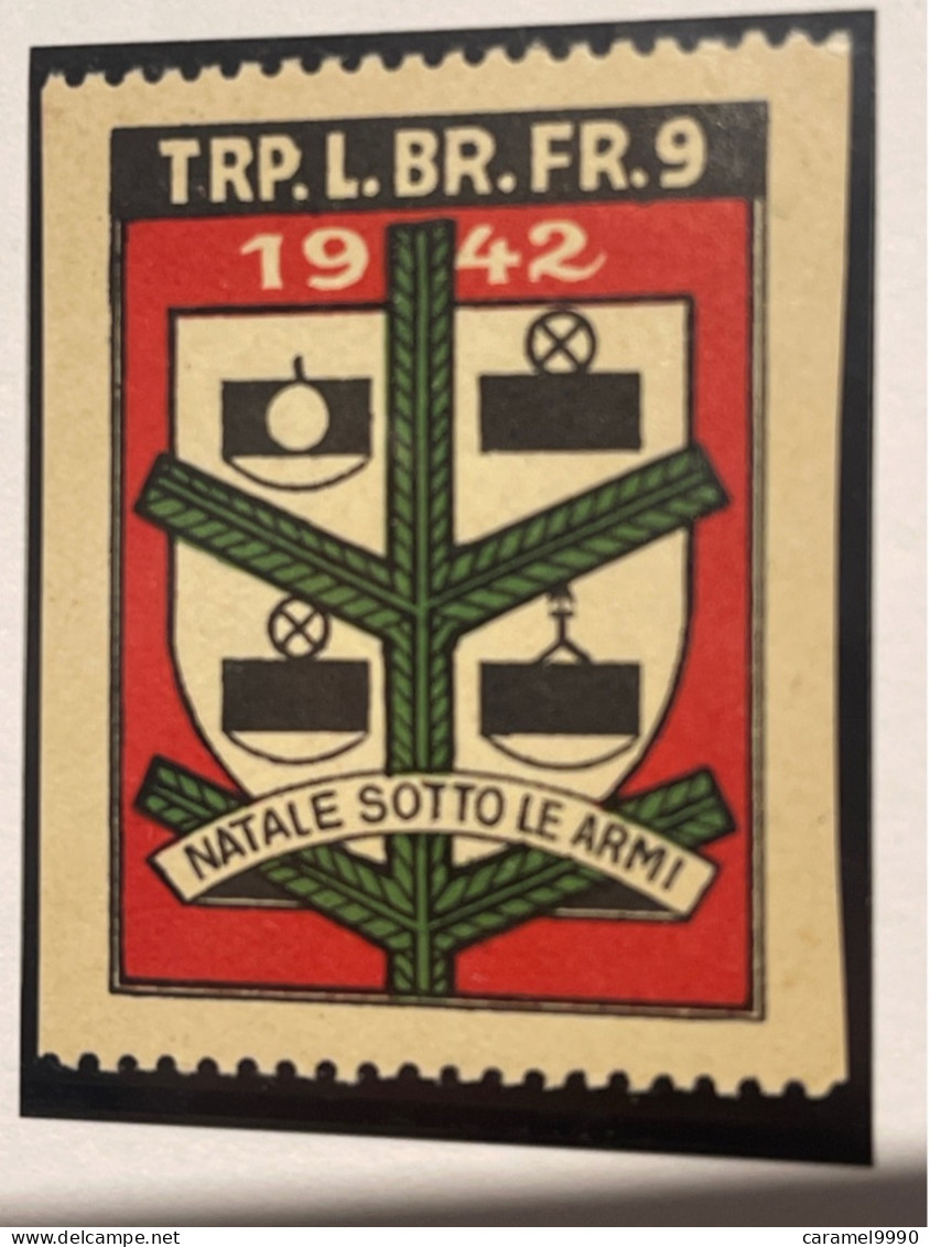 Schweiz Swiss Soldatenmarken Grenztruppen TRP. L. BR. FR. 9 Natale Sotto Le Armi .1942 Z 23 - Vignettes