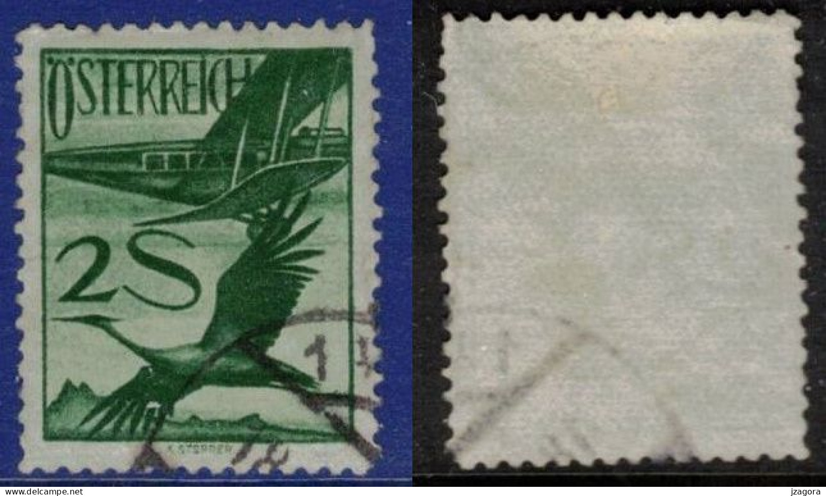 AUSTRIA ÖSTERREICH AUTRICHE 1925 Mi 484 Sc C28  FLUGPOST Air Mail Correo Aéreo Poste Aérienne Crane Airplane - Usati