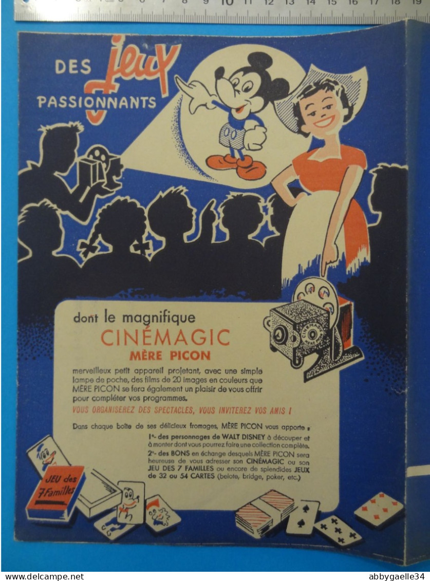 Protège-cahier Publicitaire MERE PICON Fromages Saint-Félix (Haute-Savoie) Cinémagic Walt Disney Mickey - Cocoa & Chocolat