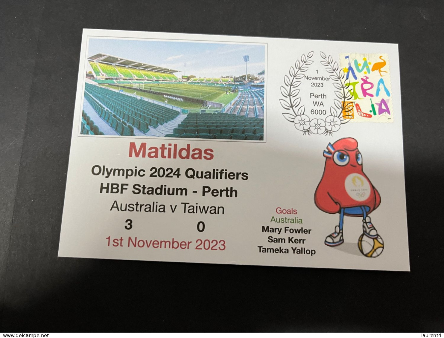 3-11-2023 (1 V 13) Australia (3) V Taiwan (0) - Matildas Olympic 2024 Qualifiers (match 3) 1-11-2023 In Perth - Verano 2024 : París